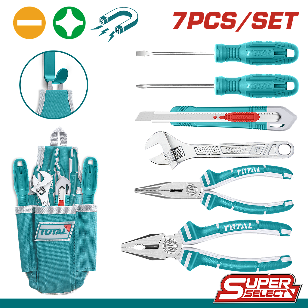 TOTAL - THKTHP91076 - Pochette d'outils à main 7 pièces