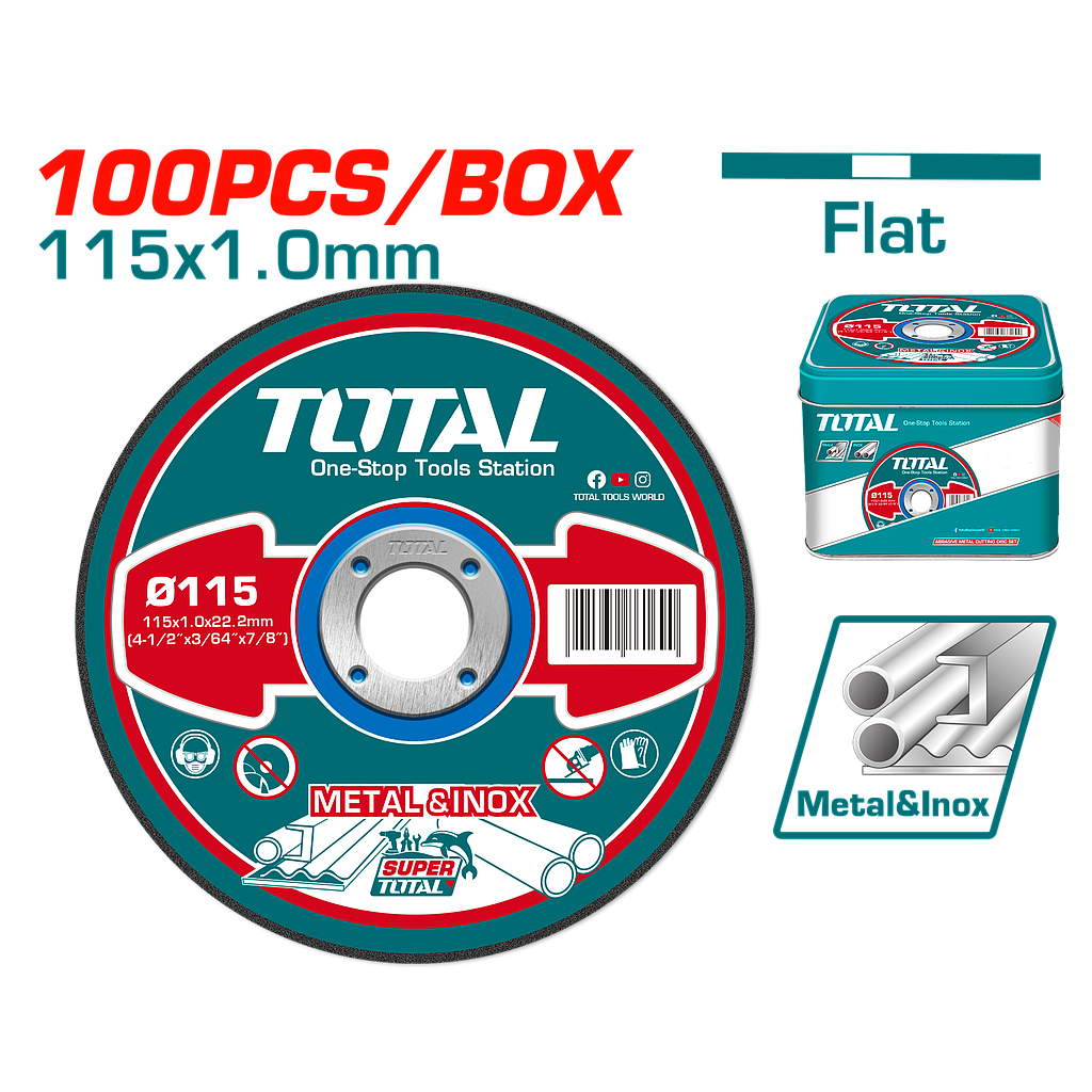 TOTAL - TAC210115100 - Disques à tronçonner le métal - Ø115x1.0mm