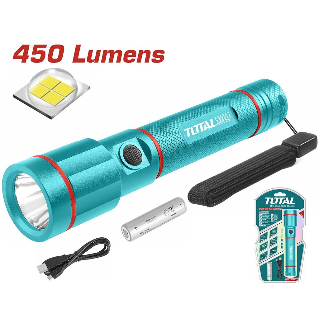 TOTAL - TCFL1865051 - Lampe torche rechargeable - 450 lumens