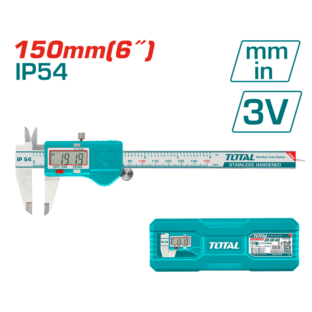 TOTAL - TMT321506 - Pied à coulisse Digital 150mm - Alu