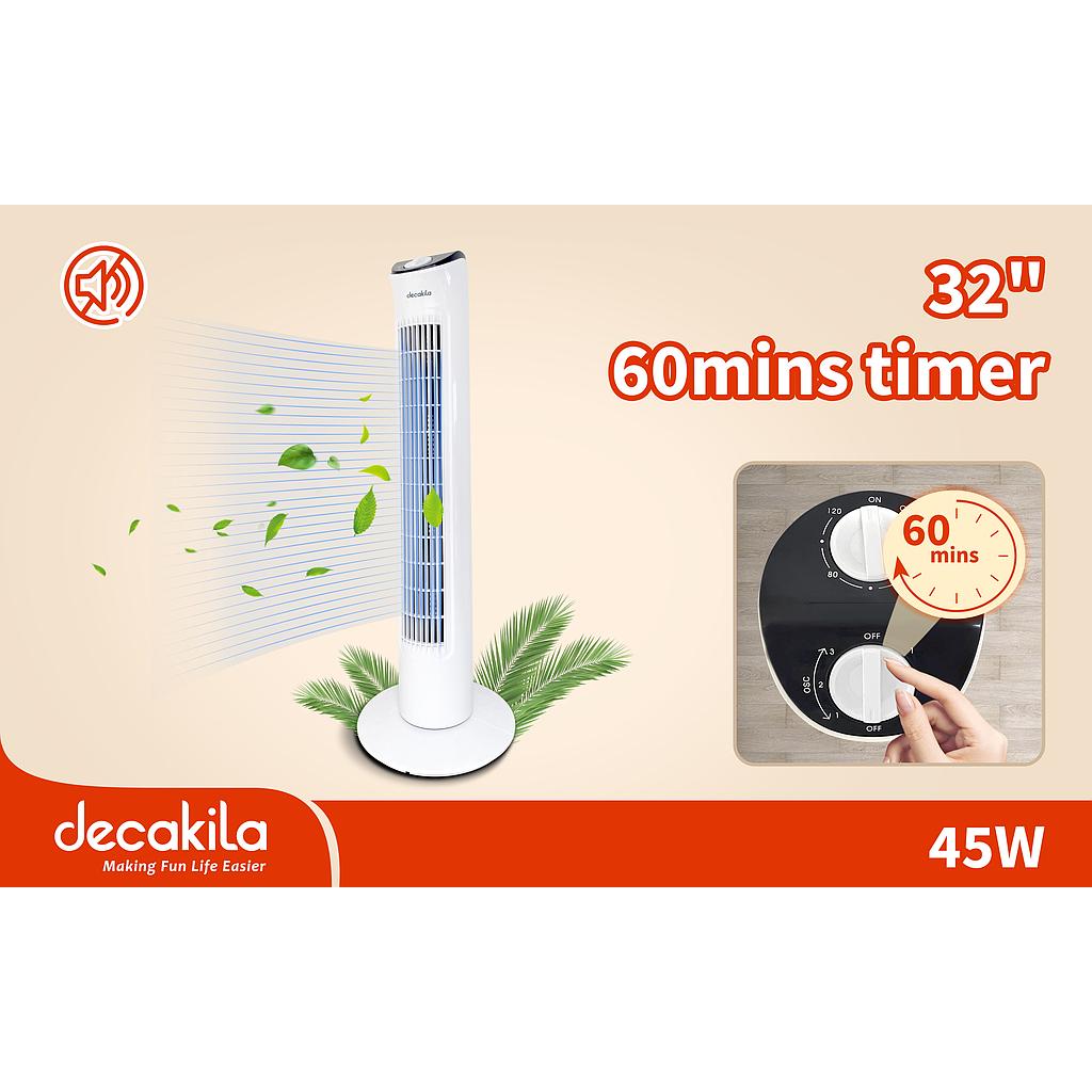 DECAKILA - KEFC033W - Ventilateur tour 32 pouces
