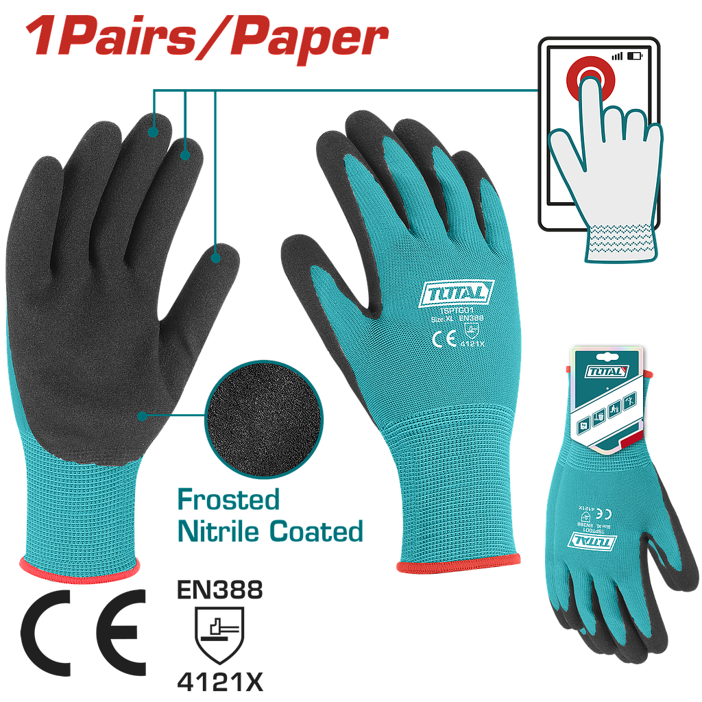 TOTAL - TSPTG01 - Gants enduits de nitrile