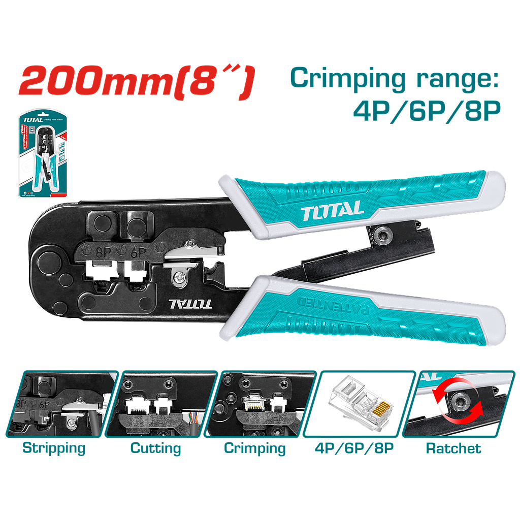 TOTAL - TMPCN5468R - Pince à sertir - 200mm 8''