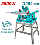 TOTAL - TS526043 - Scie à table 2600W - Ø254x16mm
