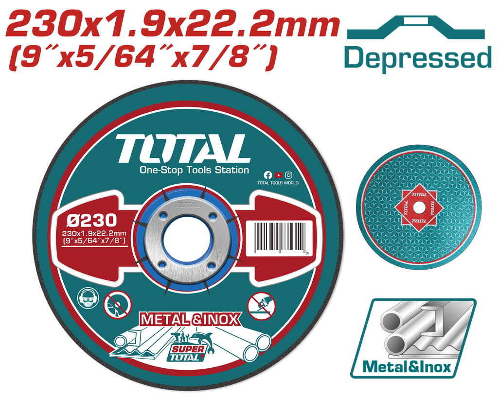 TOTAL - TAC2192302 - Disques à tronçonner le métal - Ø230x1.9mm