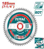 TOTAL - TAC231443 - Disque bois - Ø185mm 60T - Arbre: 20mm et 22.22mm