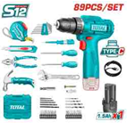 حقيبة عدة 89 قطعة مع دريل 12 فولت