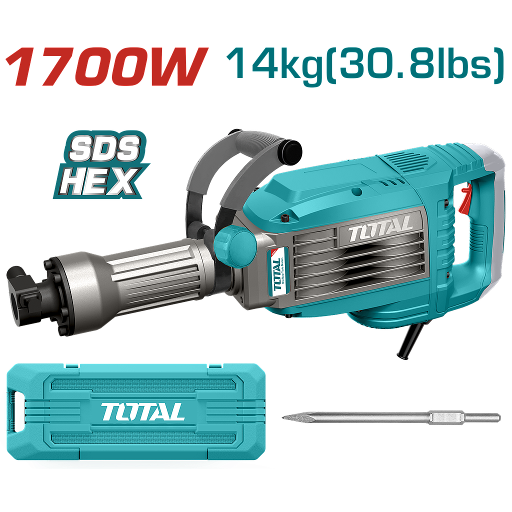 TOTAL - TH217068 - Marteau Piqueur 1700W 14kg Force d'impact: 50J