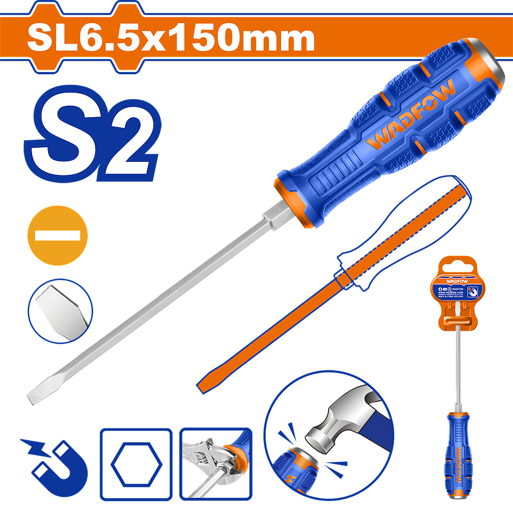 مفك عادي - SL6.5x150مم (بقاعدة طرق خلفية)