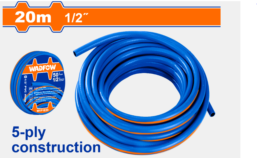 WDF - WYP1E20 Tuyau en PVC - 20m Ø1/2"