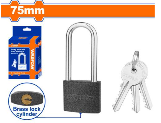WDF - WPD5575L - Cadenas en fer à anse longue 75mm