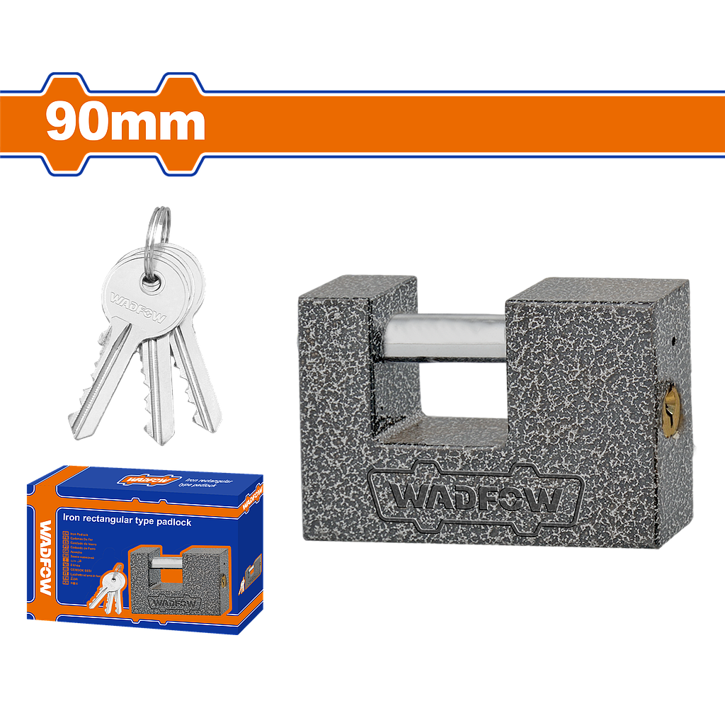 WDF - WPD7590 - Cadenas en fer de type rectangulaire 90mm