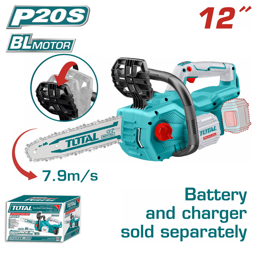 TOTAL - TGSLI20128 - Scie à chaîne sans fil 12" - 20V