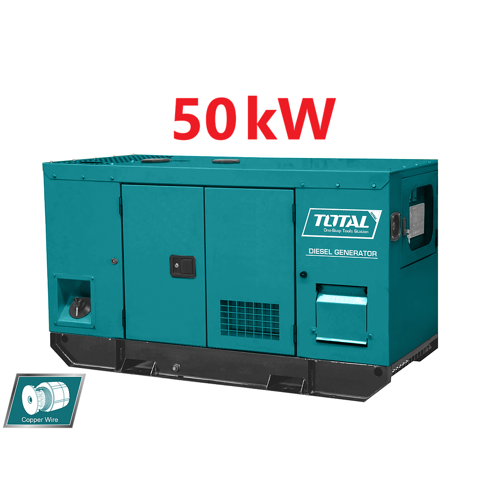 مولد ديزل كاتم للصوت - يدوي - أقصى 50KW، 62.5KVA - مستمر 95A، 45 kW