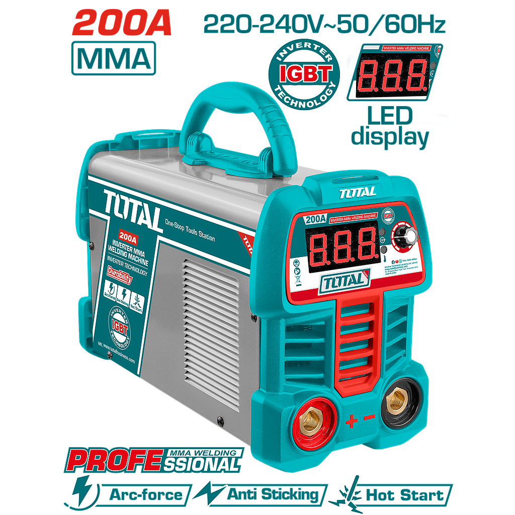 TOTAL - TW220069 - Poste à Souder inverter MMA - 200A@60%