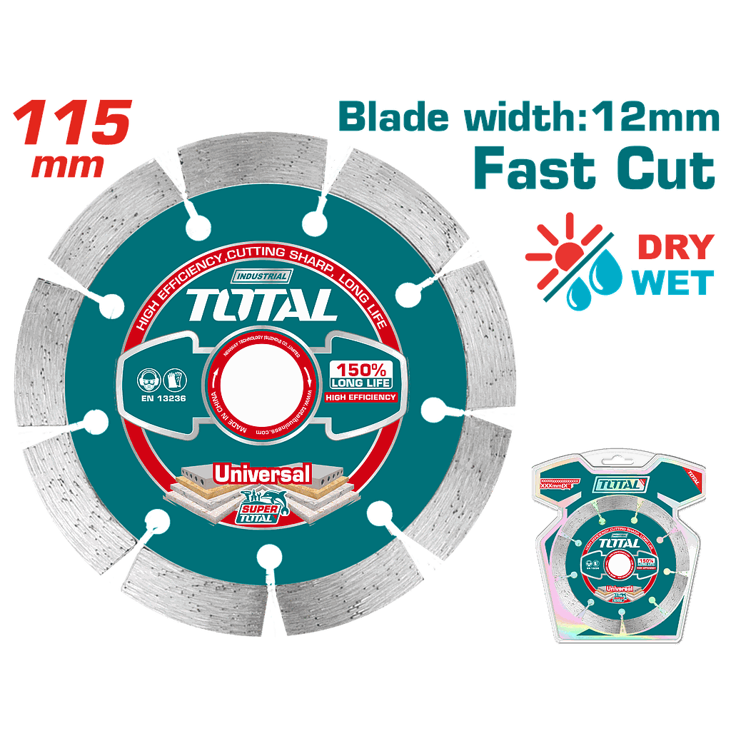 TOTAL - TAC21111512 - Disque diamant - Ø115mm (Largeur de lame 12mm)