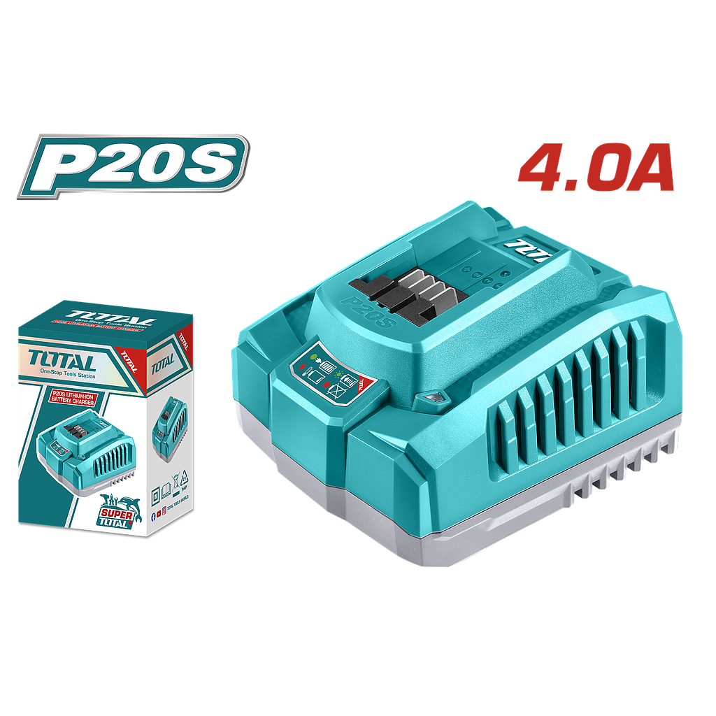TOTAL - TFCLI20411 - Chargeur rapide de batterie - 20v 4.0Ah