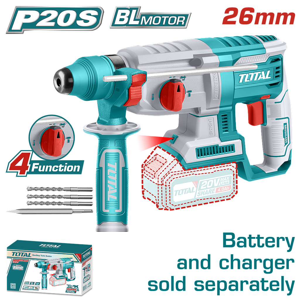 TOTAL - TRHLI20228 - Perforateur sds-plus 20V - Ø26mm