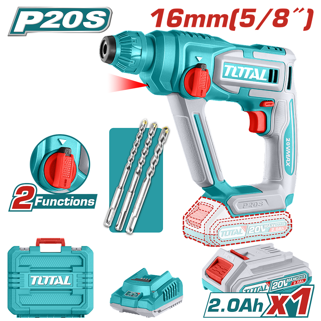TOTAL - TRHLI201681 - Perforateur sds-plus 20V - Ø16mm