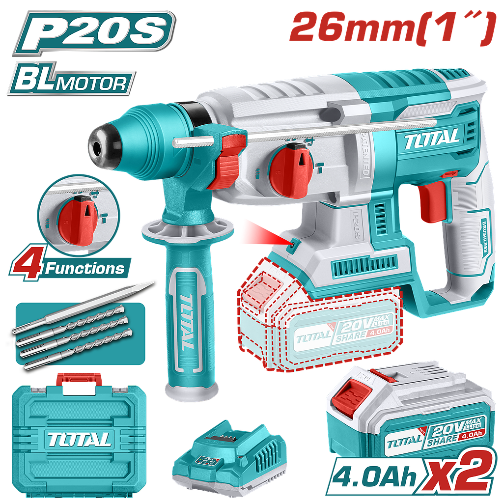 TOTAL - TRHLI202287 - Perforateur 20V Ø26mm