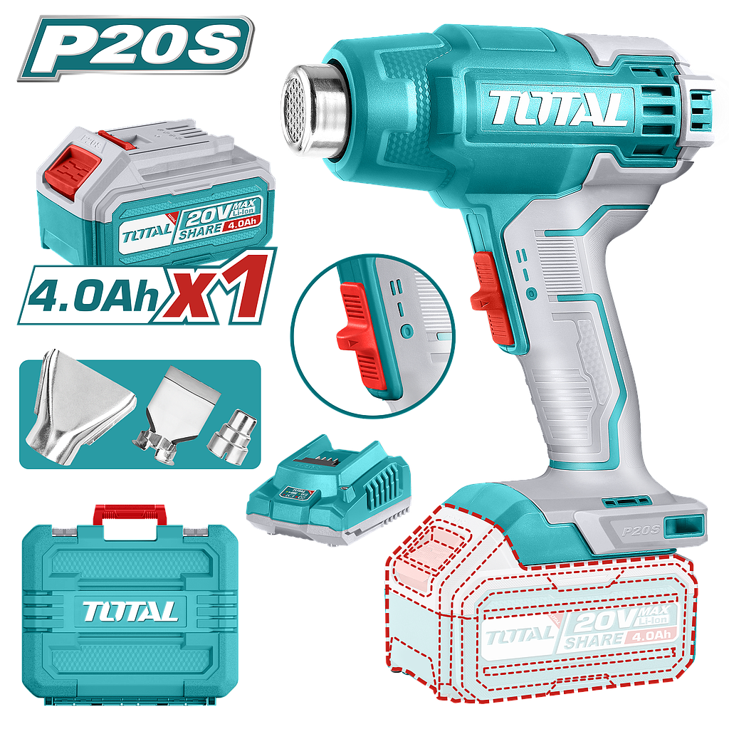 TOTAL - TBLI20025 - Pistolet thermique 20V