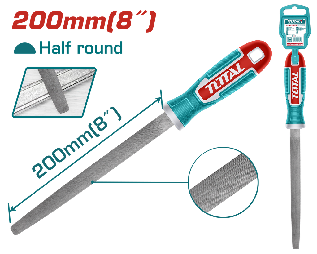 TOTAL - THT91286 - Lime métal demi-ronde 8"