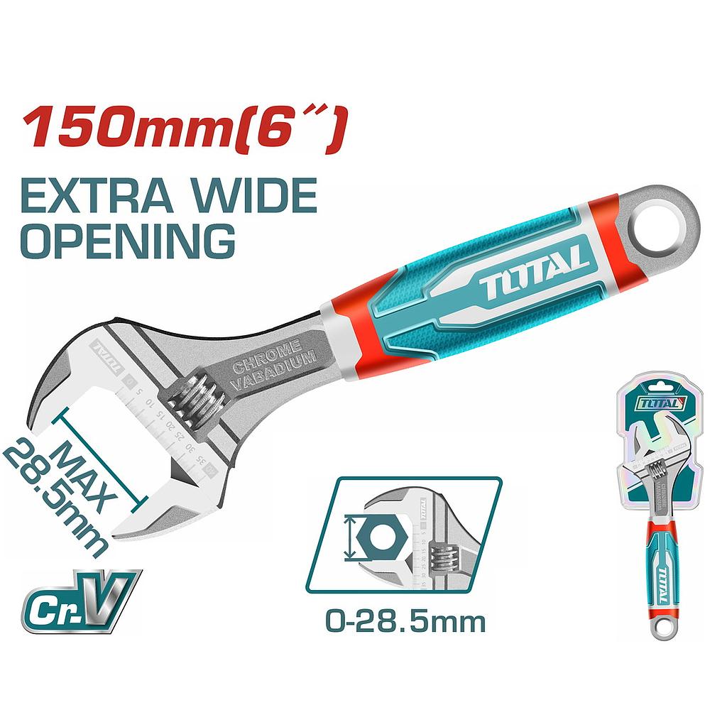TOTAL - THT101066 - Clé à molette 6'' - Ø0-28.5mm