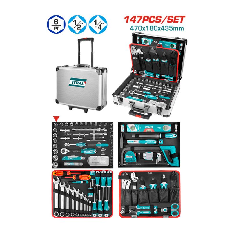 TOTAL - THKTHP21476 - Mallette à outils 147 pcs