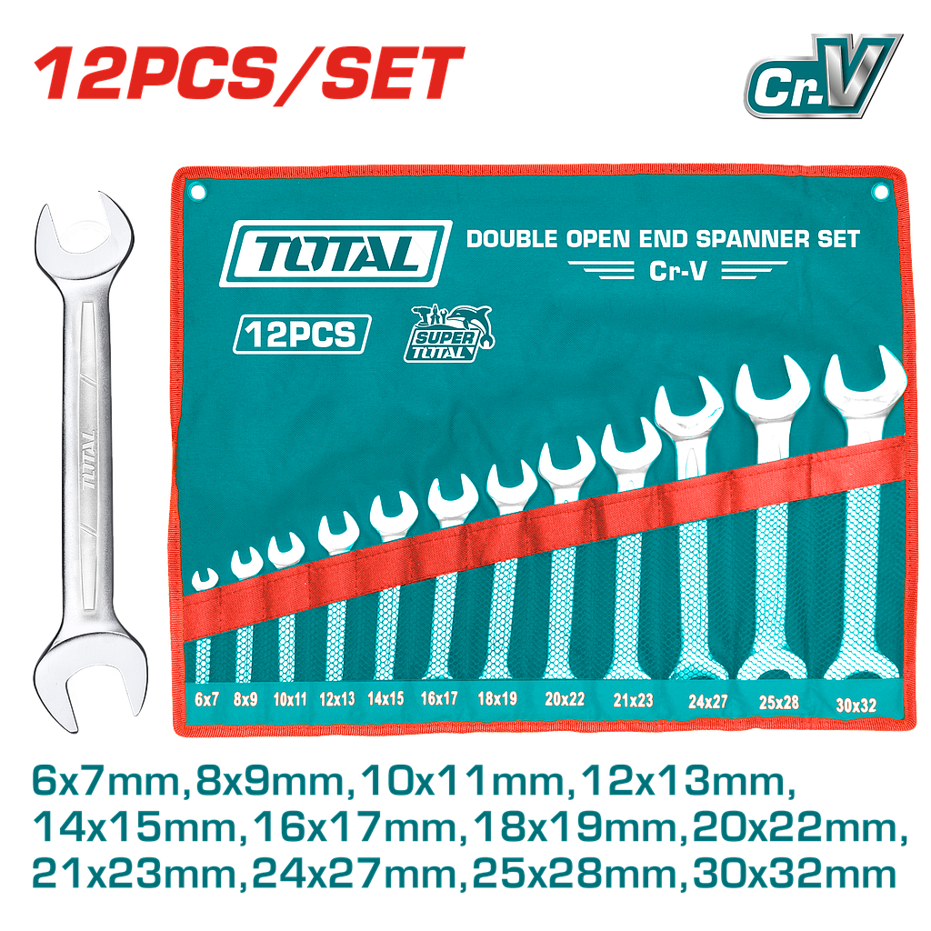 TOTAL - THT1023121 - Jeu de Clé plate double Ø6-32mm