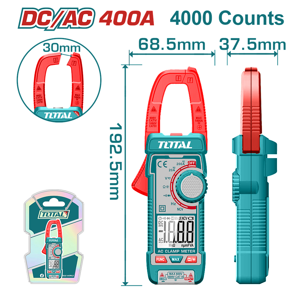TOTAL - TMT762002 - Multimètre DC/AC 600V