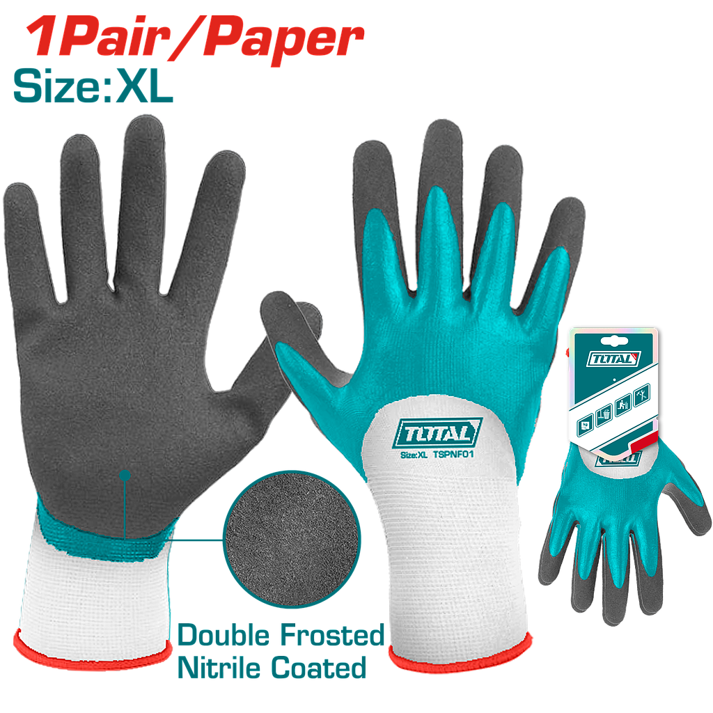 TOTAL - TSPNF01 - Gants enduits de nitrile givré XL