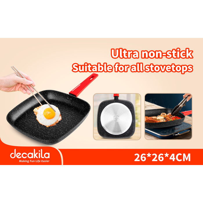 DECAKILA - KMEP016B - Poêle à griller forgée