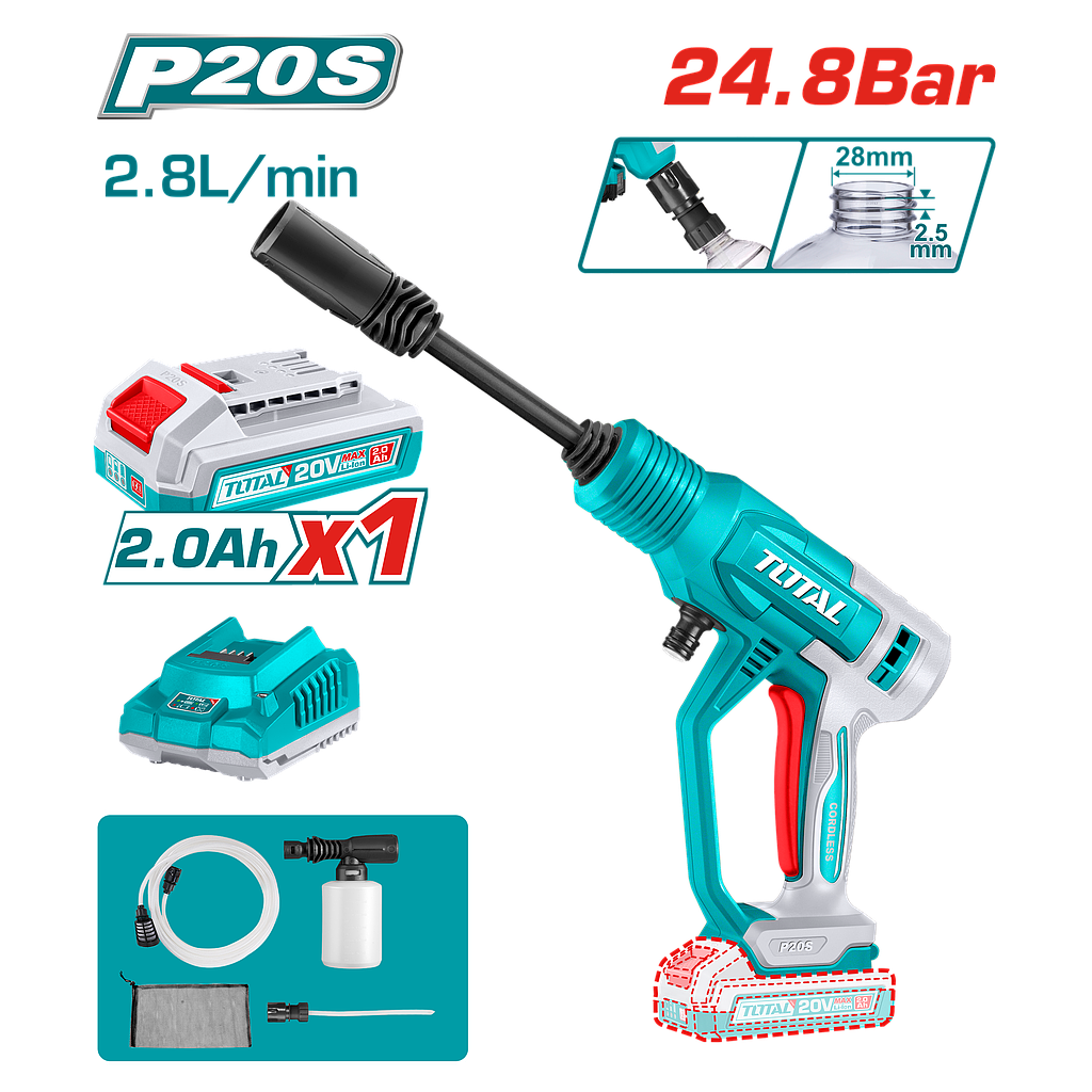 TOTAL - TPWLI20362 -  Laveuses à batterie 20V - 24.8Bar
