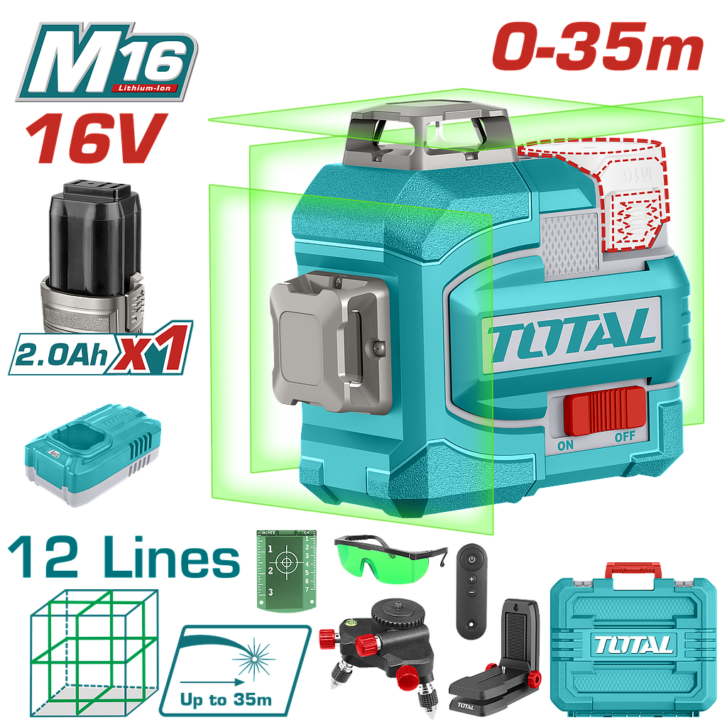 TOTAL - TLL301201 - Niveau laser 3D à batterie 16V