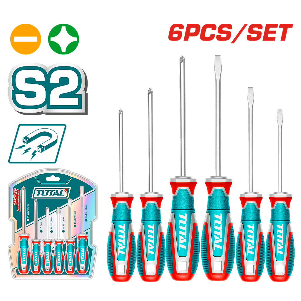 TOTAL - TKSDS0626 - Jeu de tournevis 6pcs