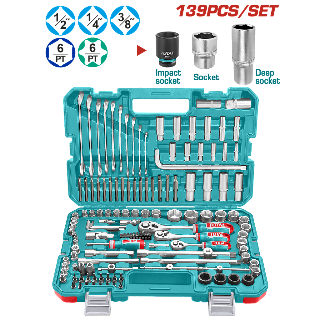 TOTAL - THKTHP21396 - Mallette à outils 139 pcs