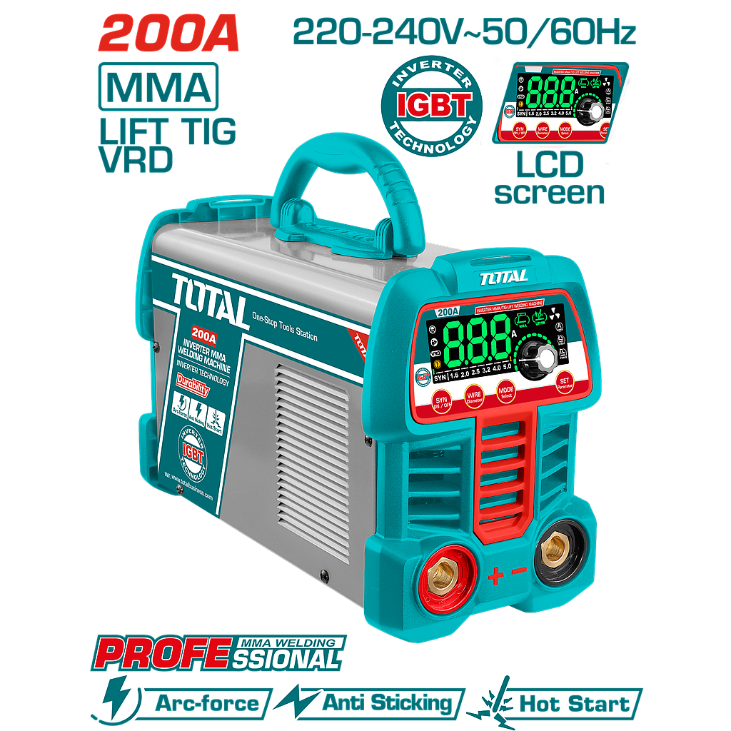 TOTAL - TW2200691 - Poste à Souder inverter MMA - 200A@60%