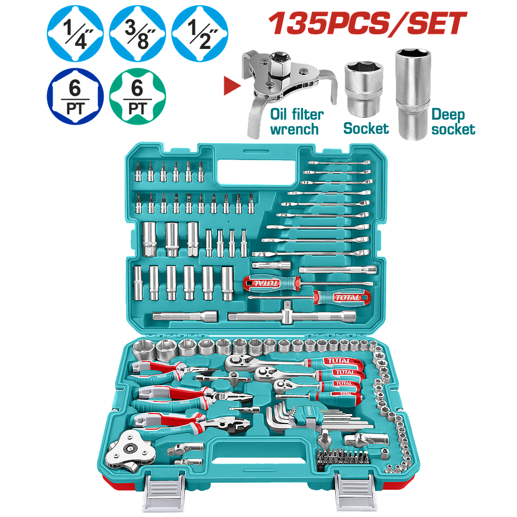 TOTAL - THKTHP21356 - Mallette à outils 135 pcs