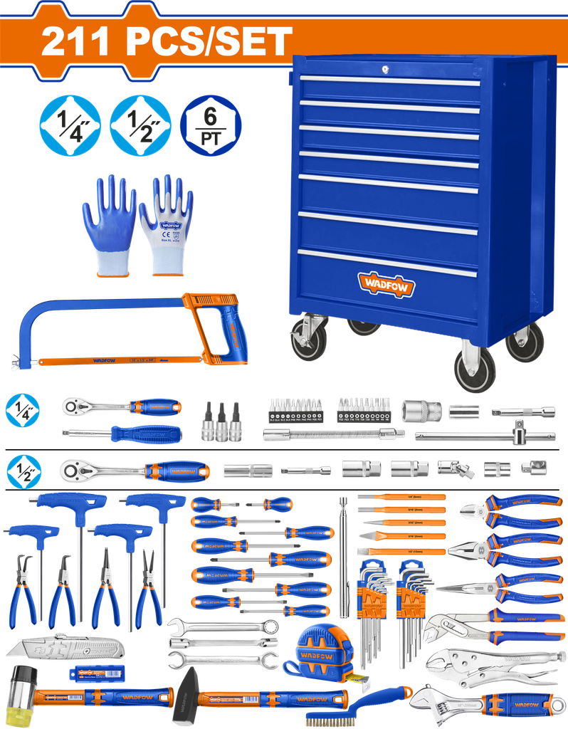 WDF - WHS3211 - Coffre à outils 211 pcs