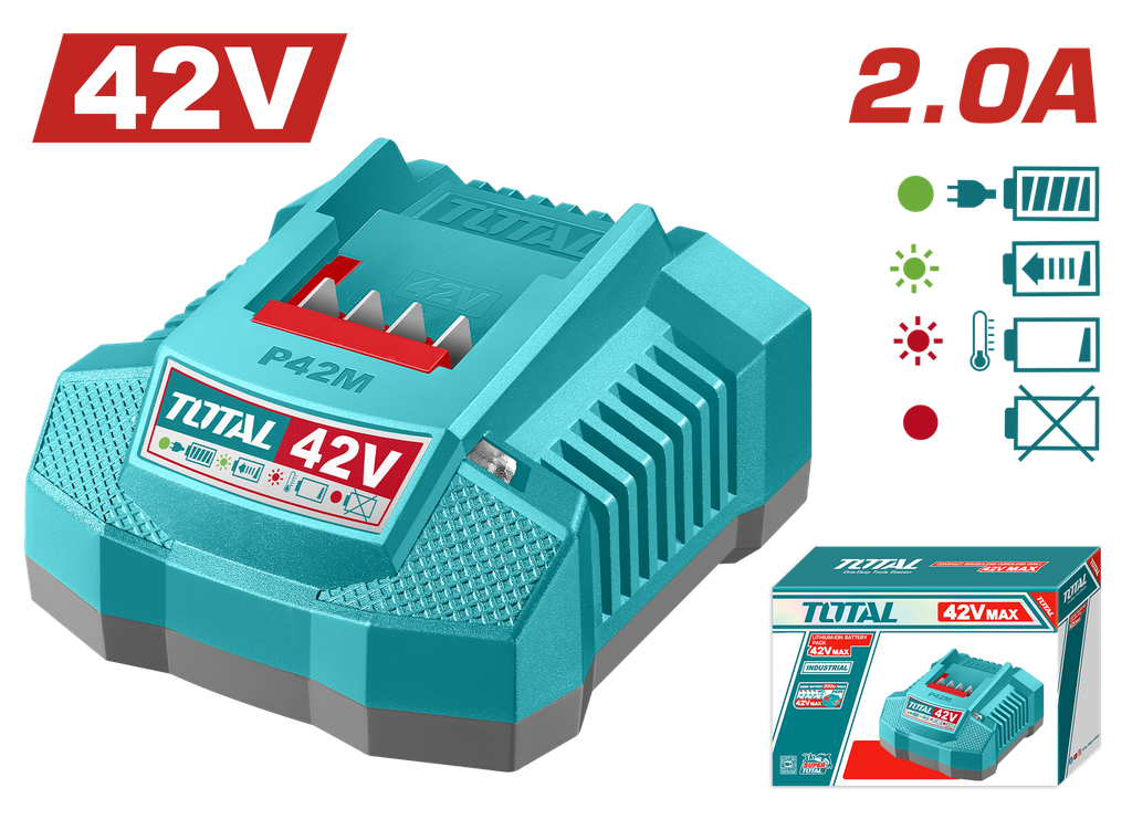 TOTAL - TFCLI42021 - Chargeur batterie 42V - 2.0Ah