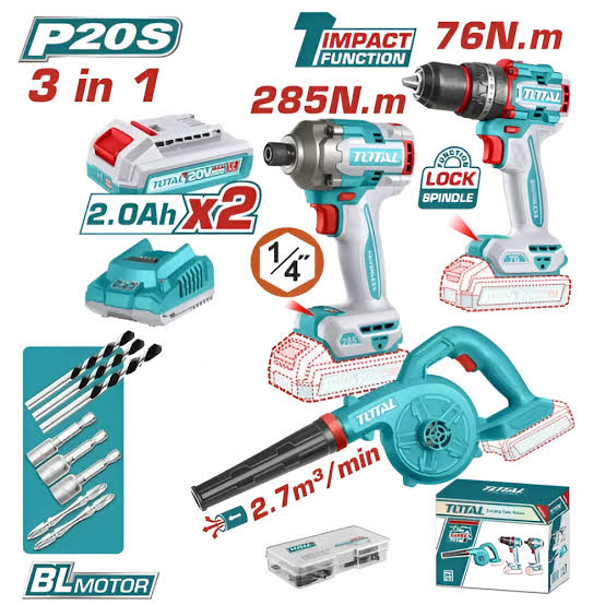 TOTAL - TOSLI250182 - Combo sans fil 3 pcs 20V