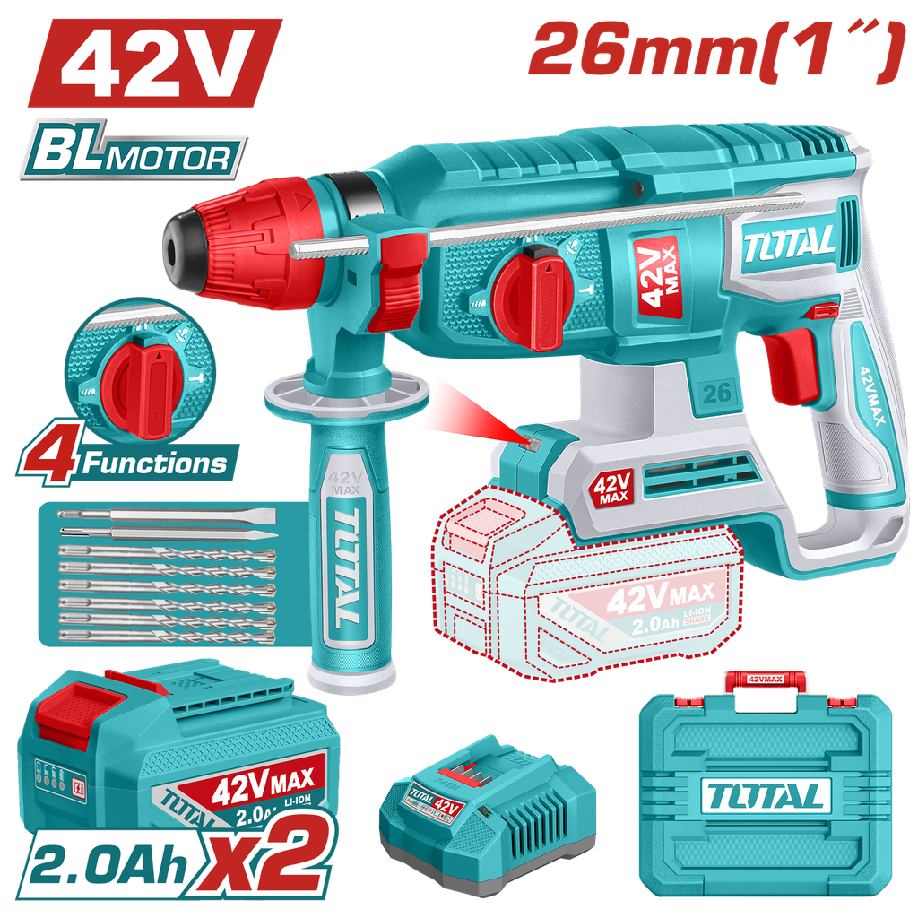 TOTAL - TRHLI422682 - Perforateur sds-plus 42V - Ø26mm