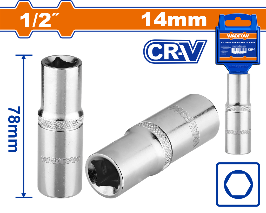 بوكس سداسي عميق 1/2" - Ø14mm