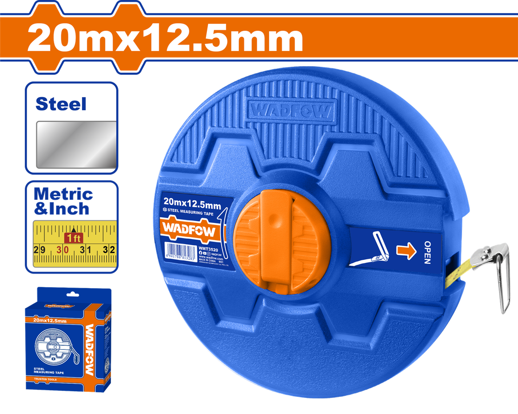 شريط قياس فولاذي 20mx12.5mm