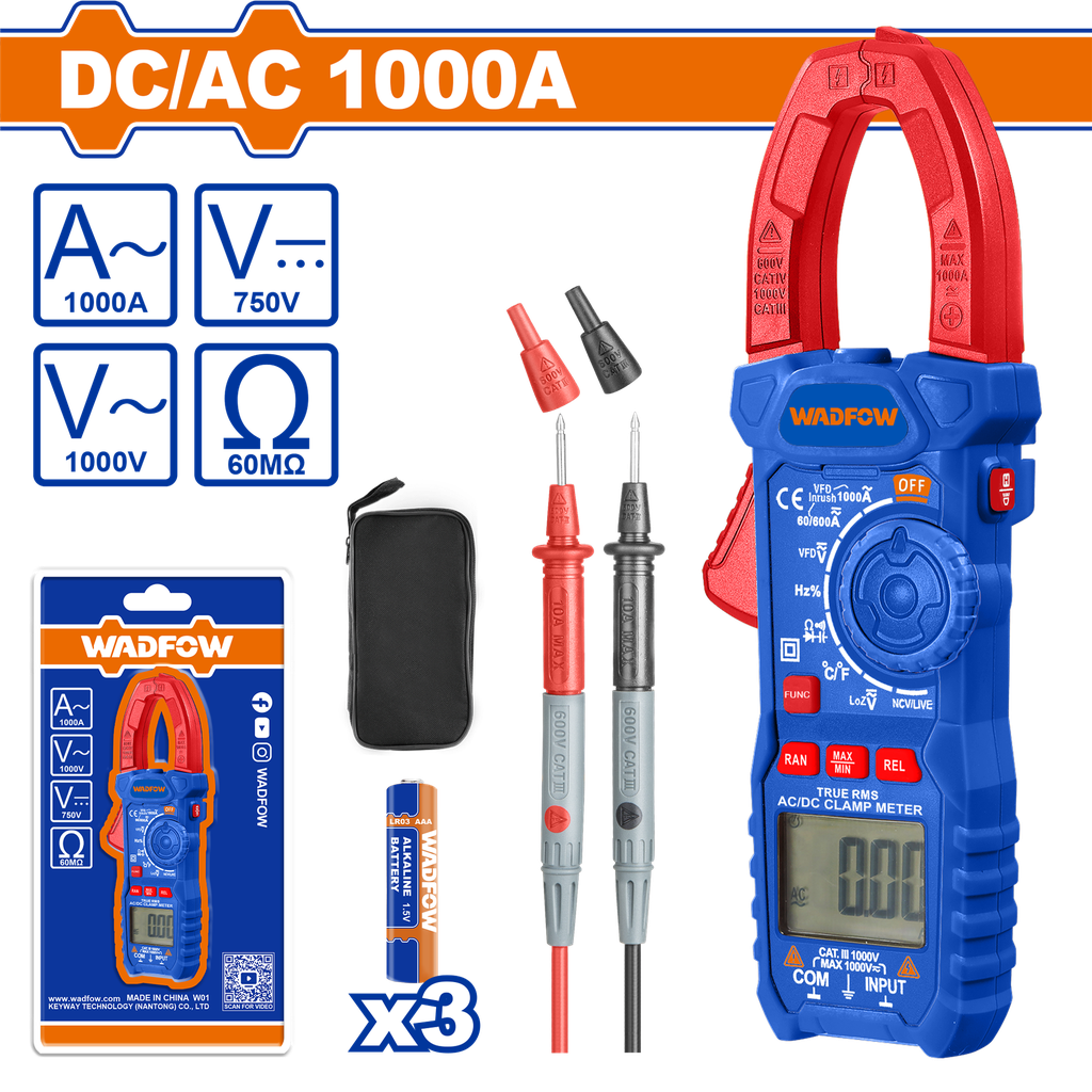 WDF - WDM65085 - Pince ampèremétrique DC/AC 1000A