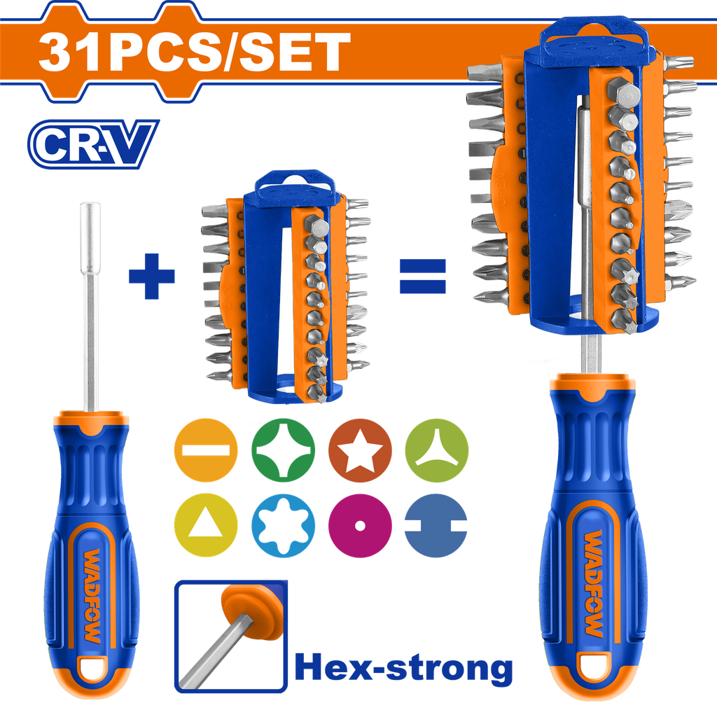 WDF - WSS8431 - Ensemble de 31 embouts de tournevis