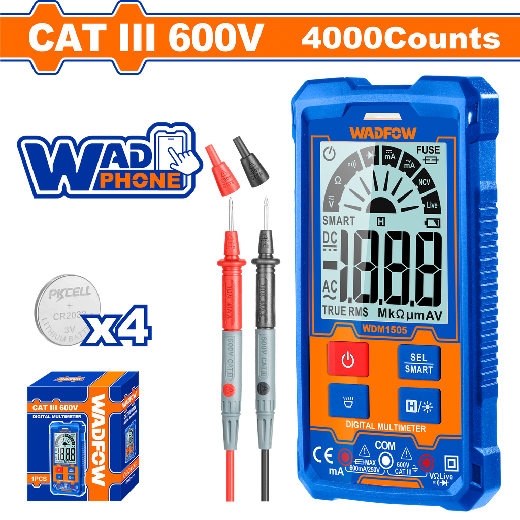 WDF - WDM1505 - Multimètre numérique 600V