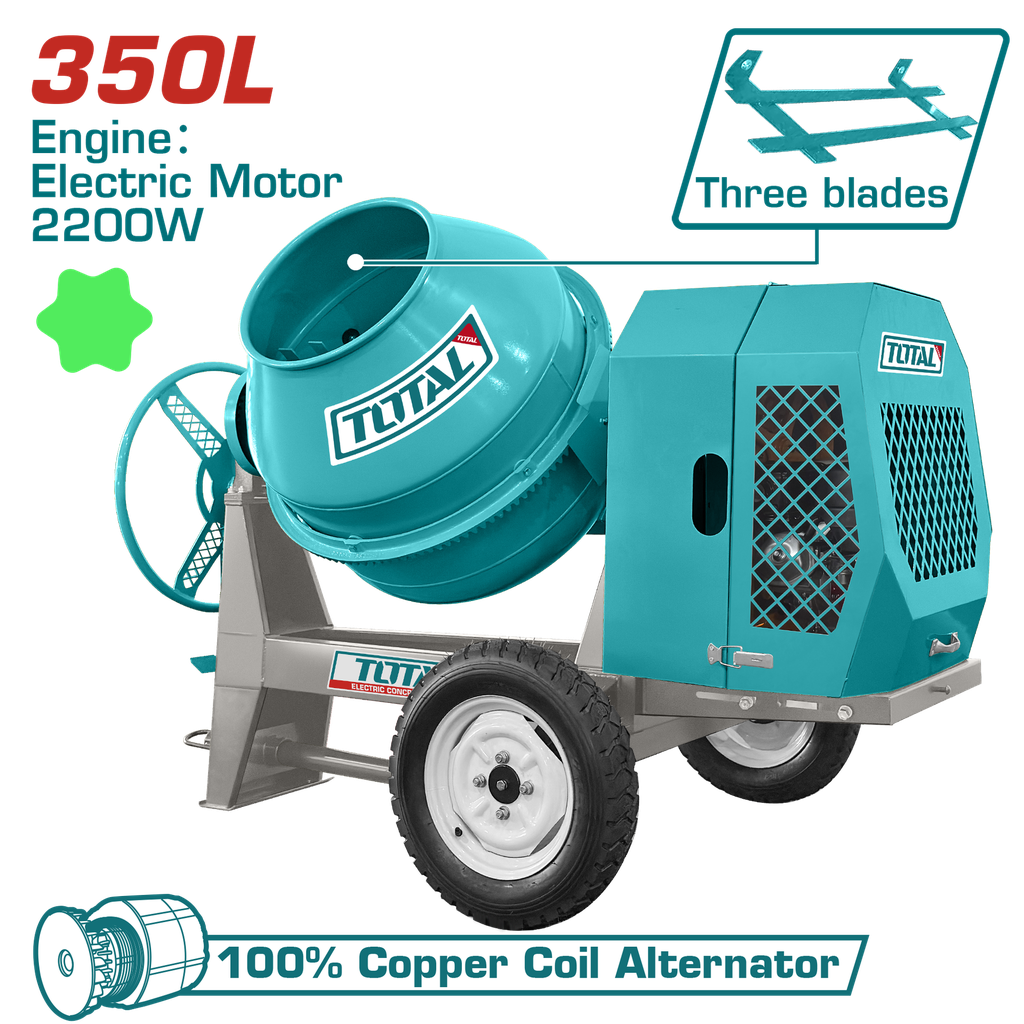 TOTAL - TCM3506-1 - Betonniere electrique 350L 2.2kW 3HP