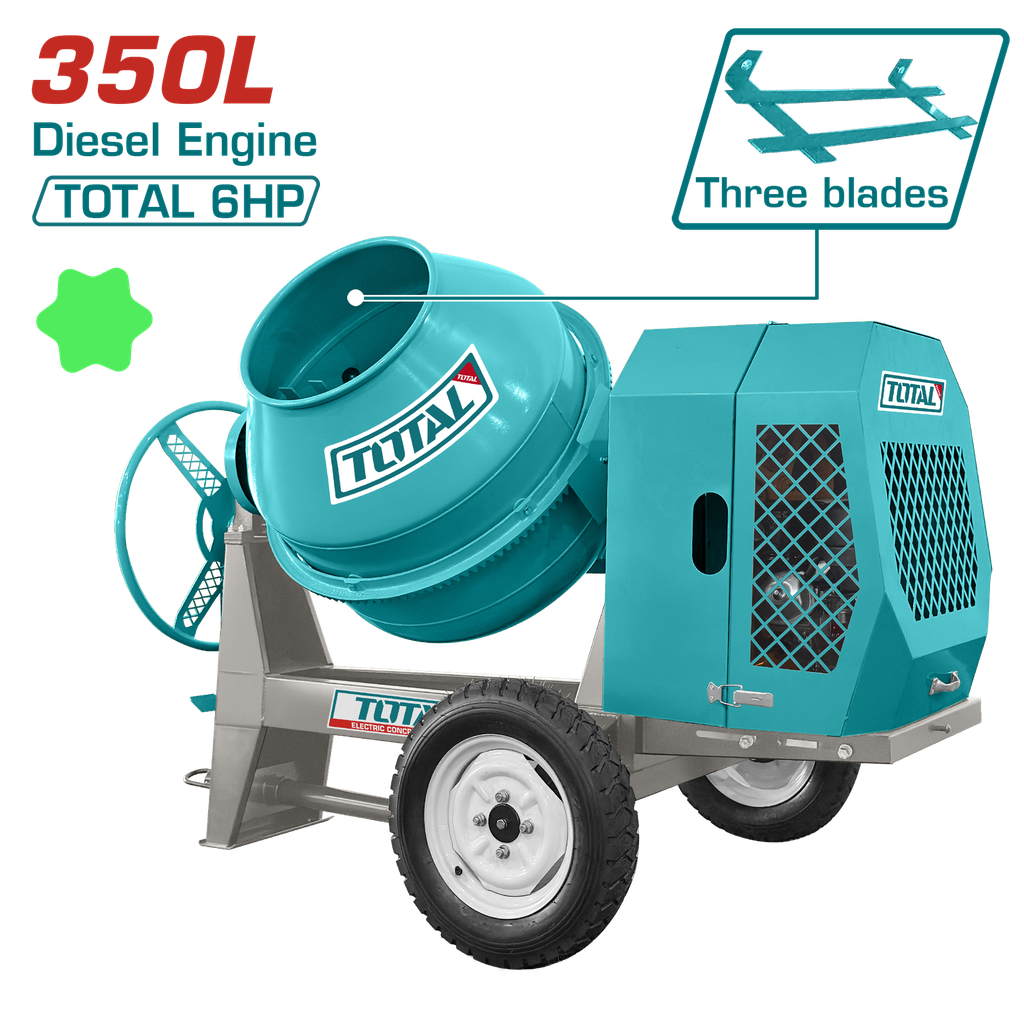 TOTAL - TCM3506-3 - Betonniere gasoil 350L 4.5kW 6HP