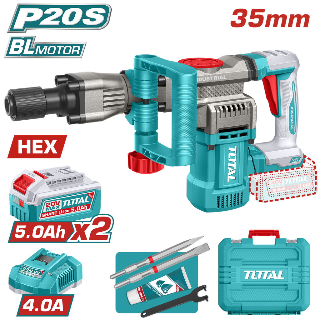TOTAL - TDBLI203582 - Marteau Piqueur 20V 16J